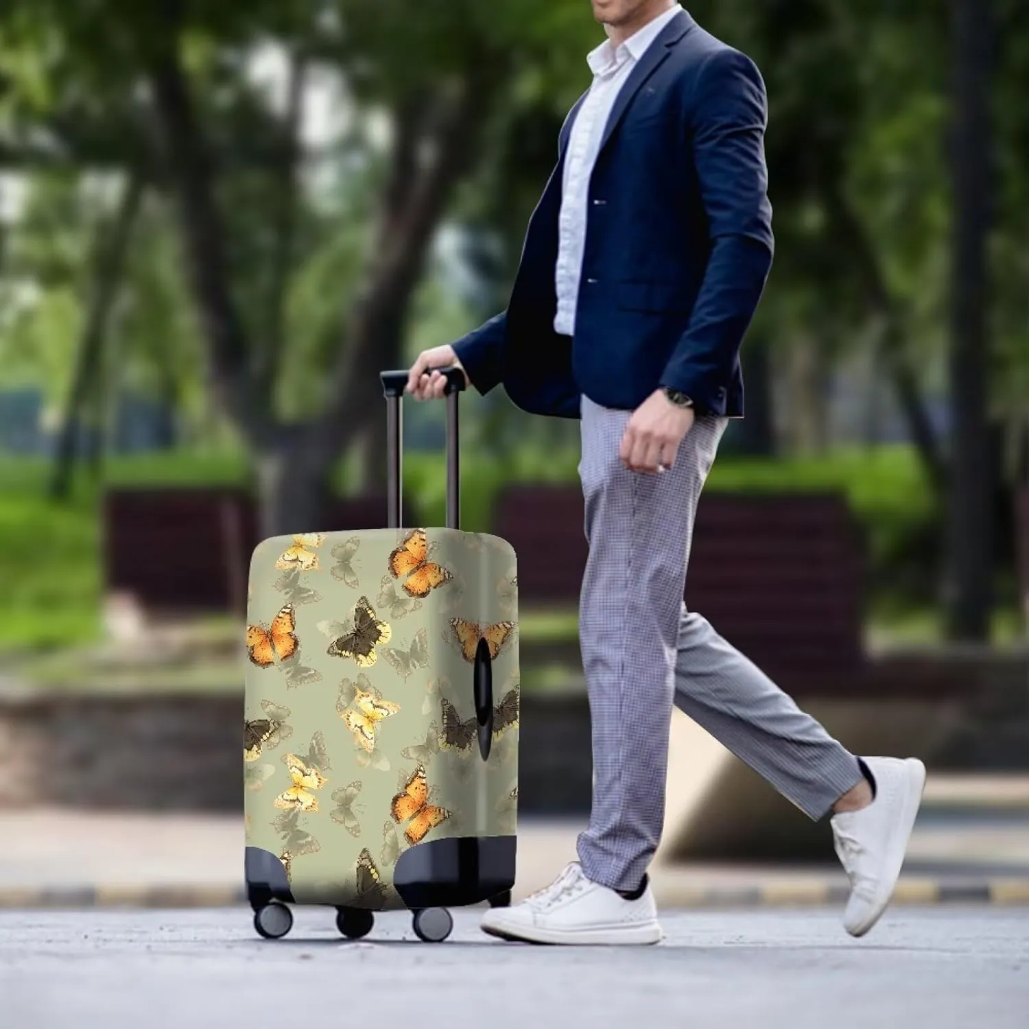 Suitcase Cover, Fashion Suitcase Protective Covers Anti-Theft & Acratchproof Travel Baggage Protector Portable Zipper Design for Luggage Travel Cases Butterfly