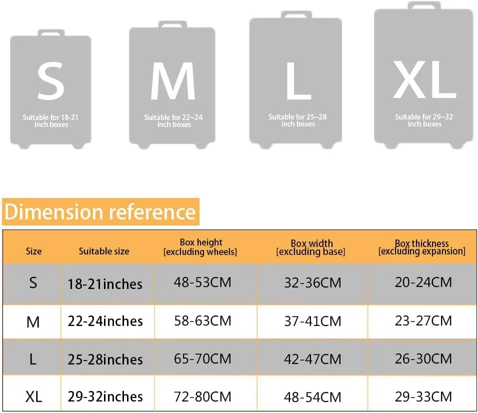 Suitcase Cover, Fashion Suitcase Protective Covers Anti-Theft & Acratchproof Travel Baggage Protector Portable Zipper Design for Luggage Travel Cases Butterfly