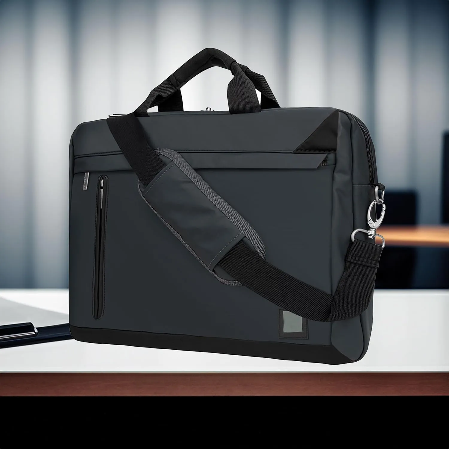 SUMAC 15.6 Inch Protective Laptop Tablet Shoulder Bag Side Opening for Business Trip, Casual or Office, Water Proof Fabric