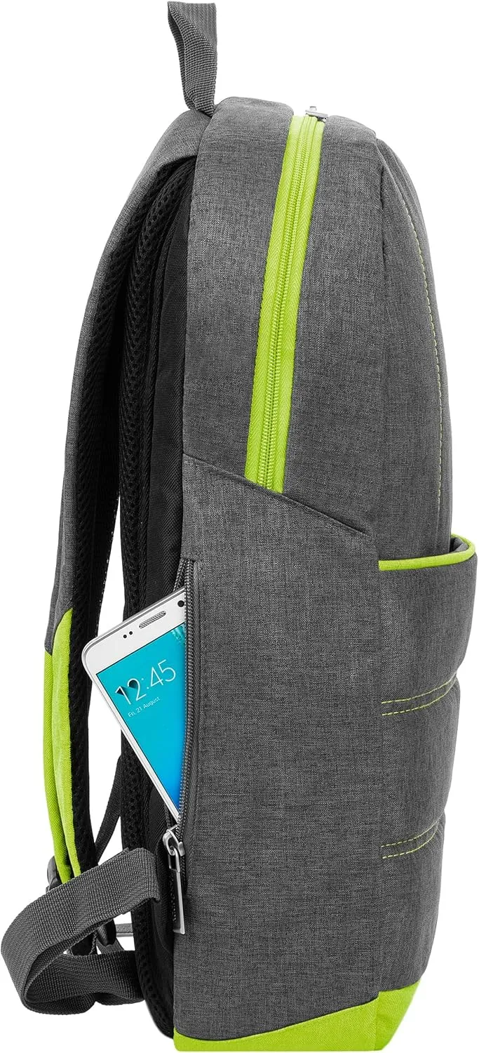sumac travel friendly 15" laptop backpack with front accessory pocket and side pouch for 15" macbook air/pro m1/m2