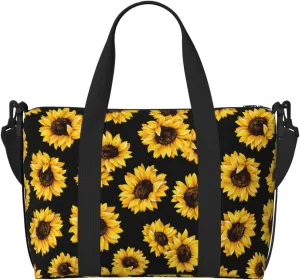 Sunflower (2) Carry on Luggage Travel Bag Airlines Personal Item Bag Waterproof Sandproof Foldable Travel Bag Expandable Travel Overnight for Women and Men
