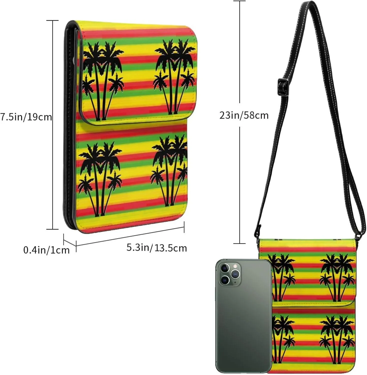 Sunflower Leather Crossbody Cell Phone Purse Small Wallet Bags Adjustable Phone Bag for Women