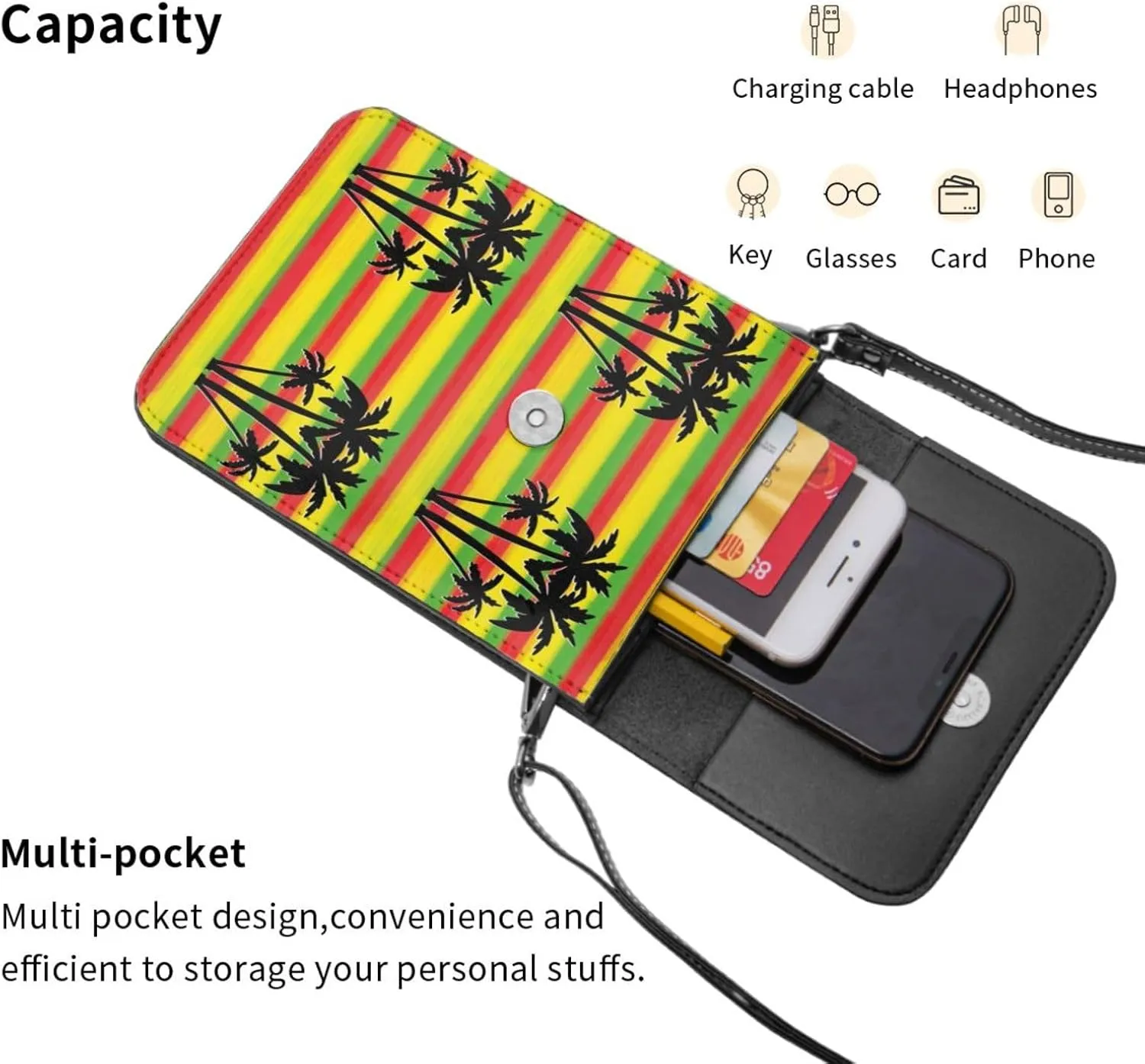 Sunflower Leather Crossbody Cell Phone Purse Small Wallet Bags Adjustable Phone Bag for Women
