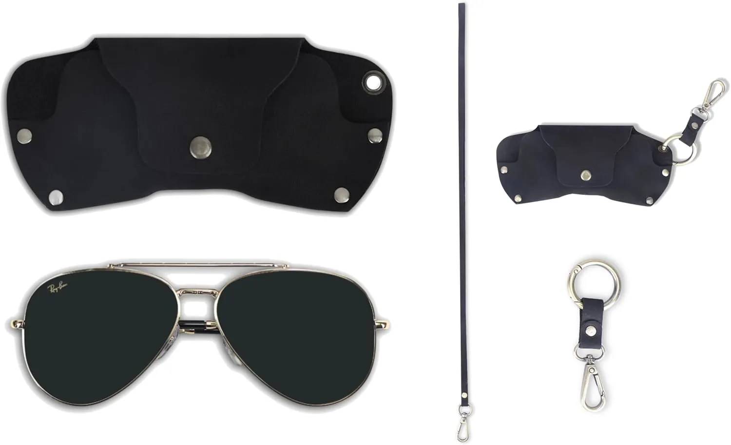 Sunglasses Cases Leather Eyeglass Pouch with Lanyard Portable Soft Eye Glass Case Sunglass Storage Box