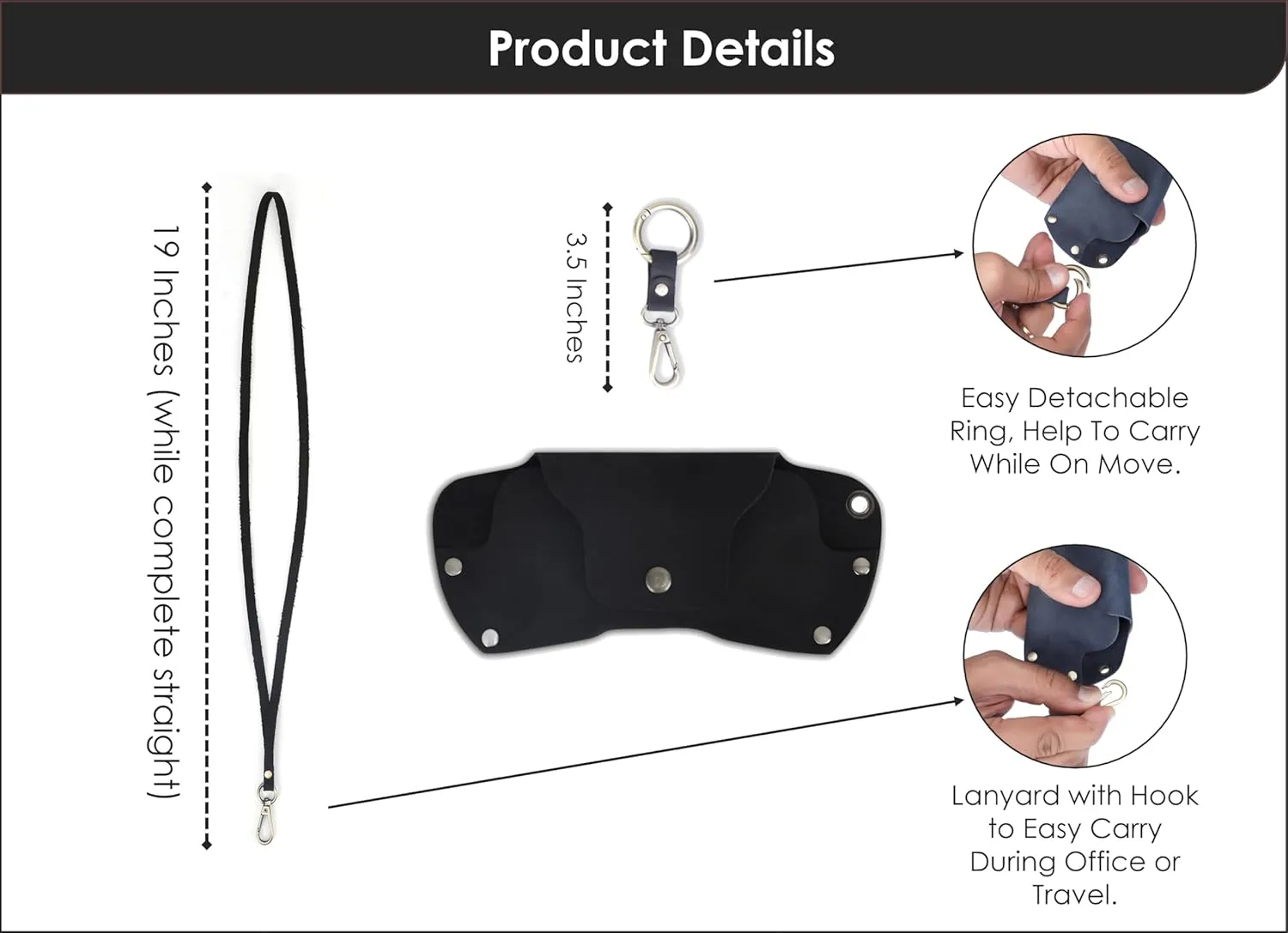 Sunglasses Cases Leather Eyeglass Pouch with Lanyard Portable Soft Eye Glass Case Sunglass Storage Box