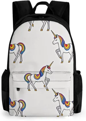 Supdreamc Lightweight Rucksacks for Camping Picnic Walking Cycling - Large Capacity Multipurpose Anti-Theft Carry On Bag, Neon Unicorn Art Travel Hiking & Camping Rucksack