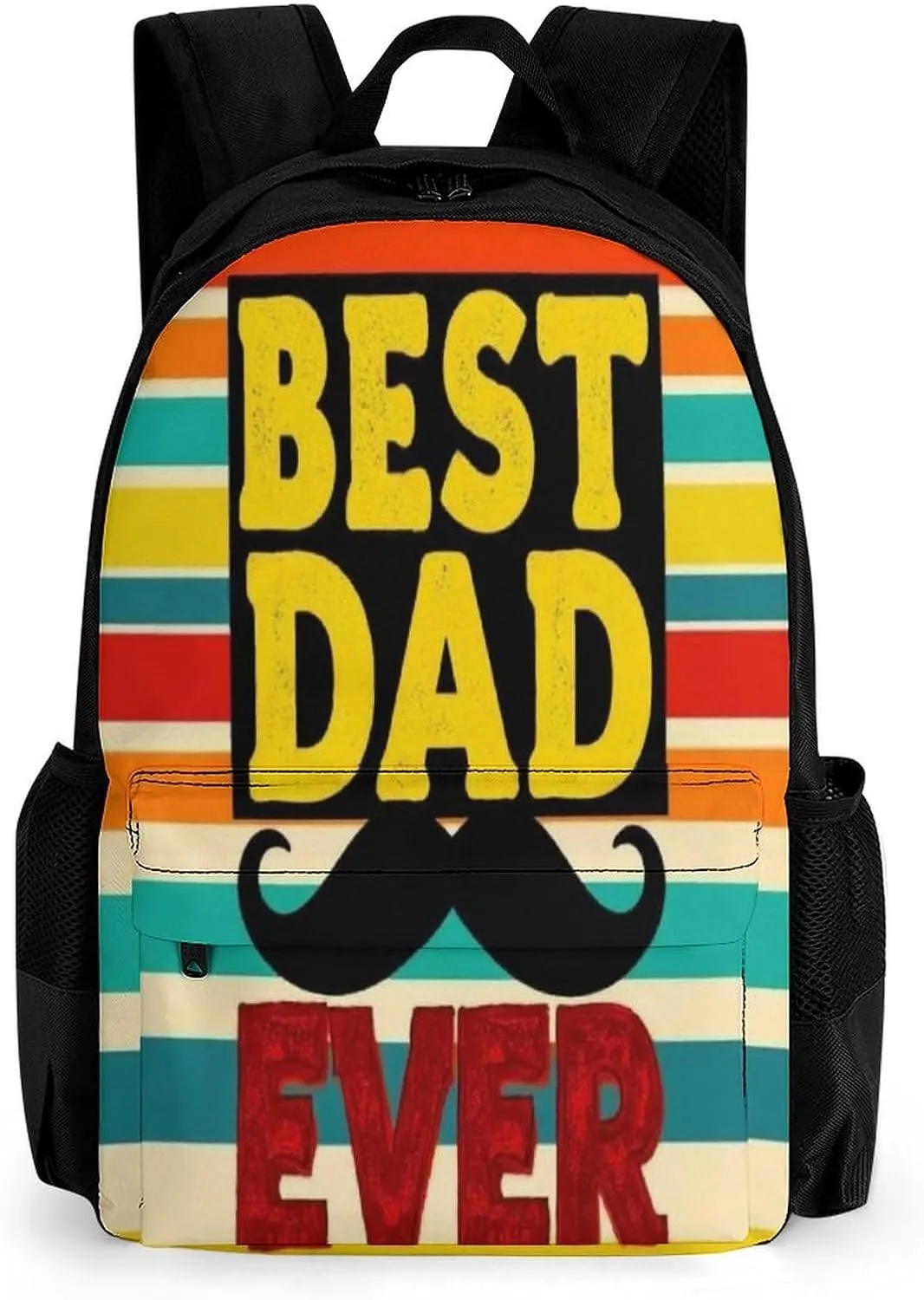 Supdreamc Polyester Daypack for Camping Travel Walking Cycling - Big Capacity Anti-Theft Multipurpose Bookbag, Beard Best Dad Ever Camping Outdoor Backpack
