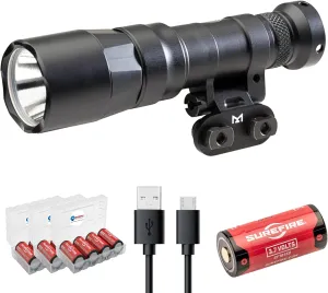 Sure Fire Turbo Mini Scout Light Pro LED Weapon Light, 650 Lumen, Black (M340DFT-BK-PRO) Combo with 12 Extra CR123A Batteries and 3 Lightjunction Battery Cases