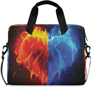 susiyo Hear In Fire And Water Laptop Bag 15.7 inch Briefcases for Adults Shoulder Carrying Case for Office Travel
