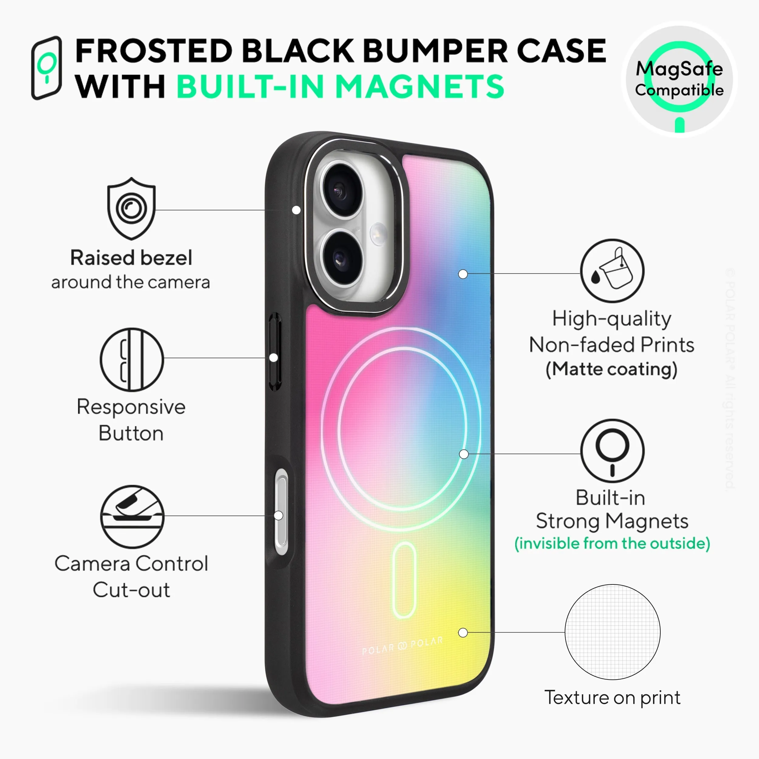 Sweet Dream Holo - iPhone 16 Plus Frosted Black Bumper MagSafe Case