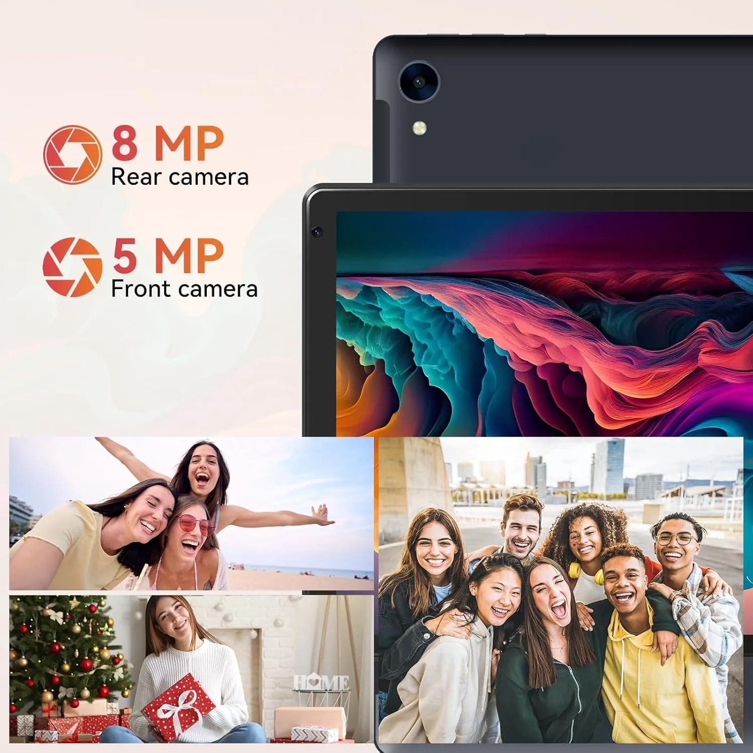 Tablet,10.1" Android Tablet with Octa-core Processor 14GB RAM 128GB ROM HD IPS Touchscreen 8H Battery, Wi-Fi 6, BT 5.0, Dual Camera, Google Tablets with Keyboard Mouse Stylus Case Headphone