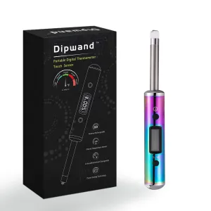 Temperature Reader, with 2.1 inch Long Probe Sensor | Portable Travel Thermometer | Color Coded LCD Display (Rainbow)