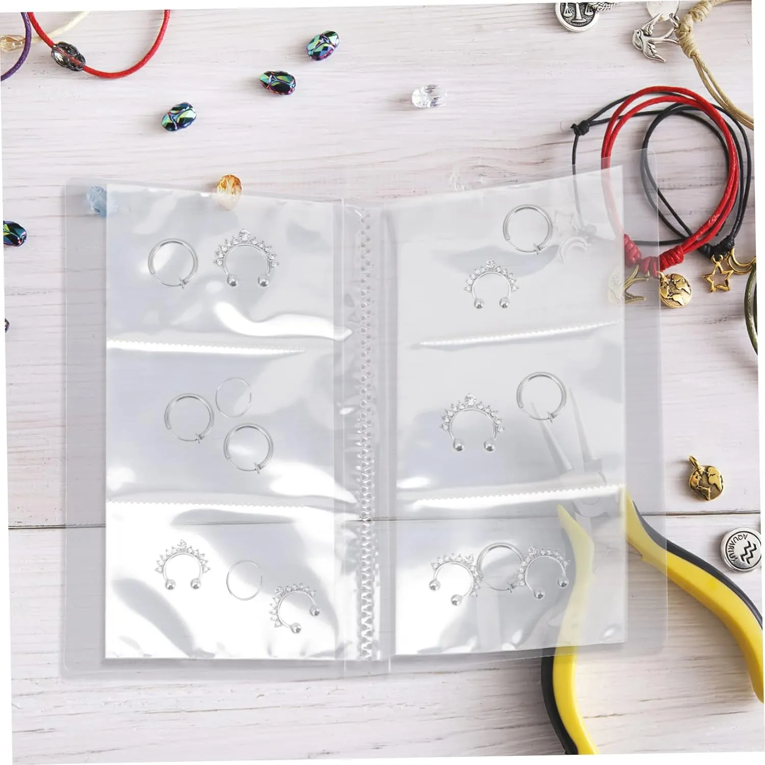 TENDYCOCO 3pcs Jewelry Storage Book Dainty Jewelry Travel Jewlerly Case Transparent Jewelry Book Travel Jewelry Clear Jewelry Book Bulk Jewelry Reclosable Bag Travel Photo Album PVC White