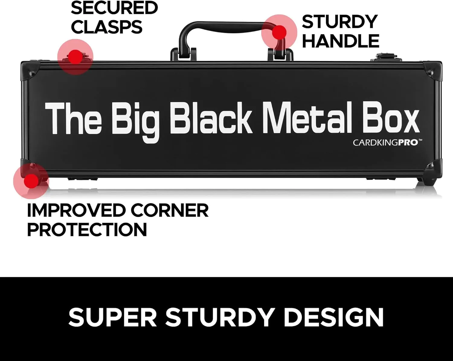 The Big Black Metal Box, Compatible With Cards Against Humanity, Magic The Gathering, MTG, (Game Not Included) | Includes 8 Dividers | (Long Version) Fits up to 1400 Loose Unsleeved Cards