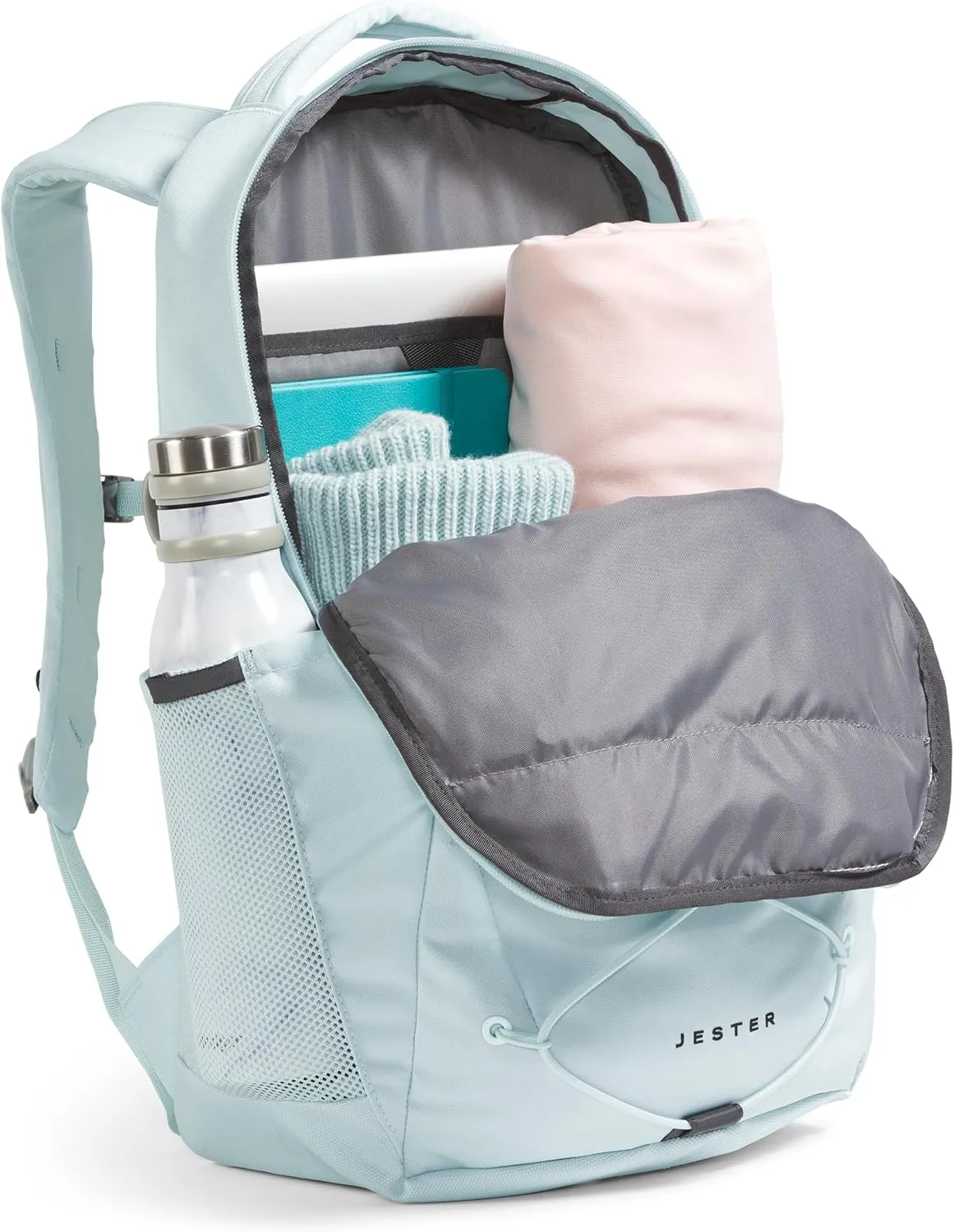 THE NORTH FACE Women's Jester Everyday Laptop Backpack, Ice Blue/TNF Black, One Size