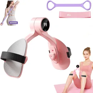 Thigh Master,Inner Thigh Exerciser,Pelvic Floor Exercise Devices, Kegel Exerciser for Women with Resistance Band and Back Training Rope - 3 Strength Levels and LED Counting Display