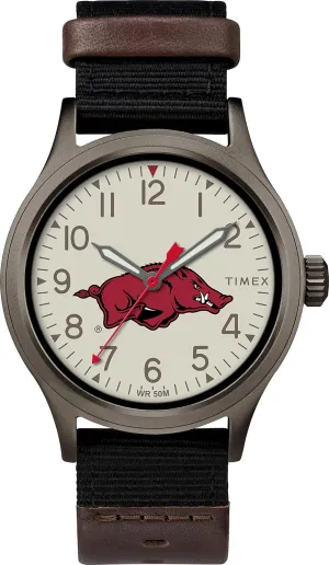 Timex Tribute Men's Collegiate Pride 40mm Watch - Arkansas Razorbacks with Black Fastwrap Strap