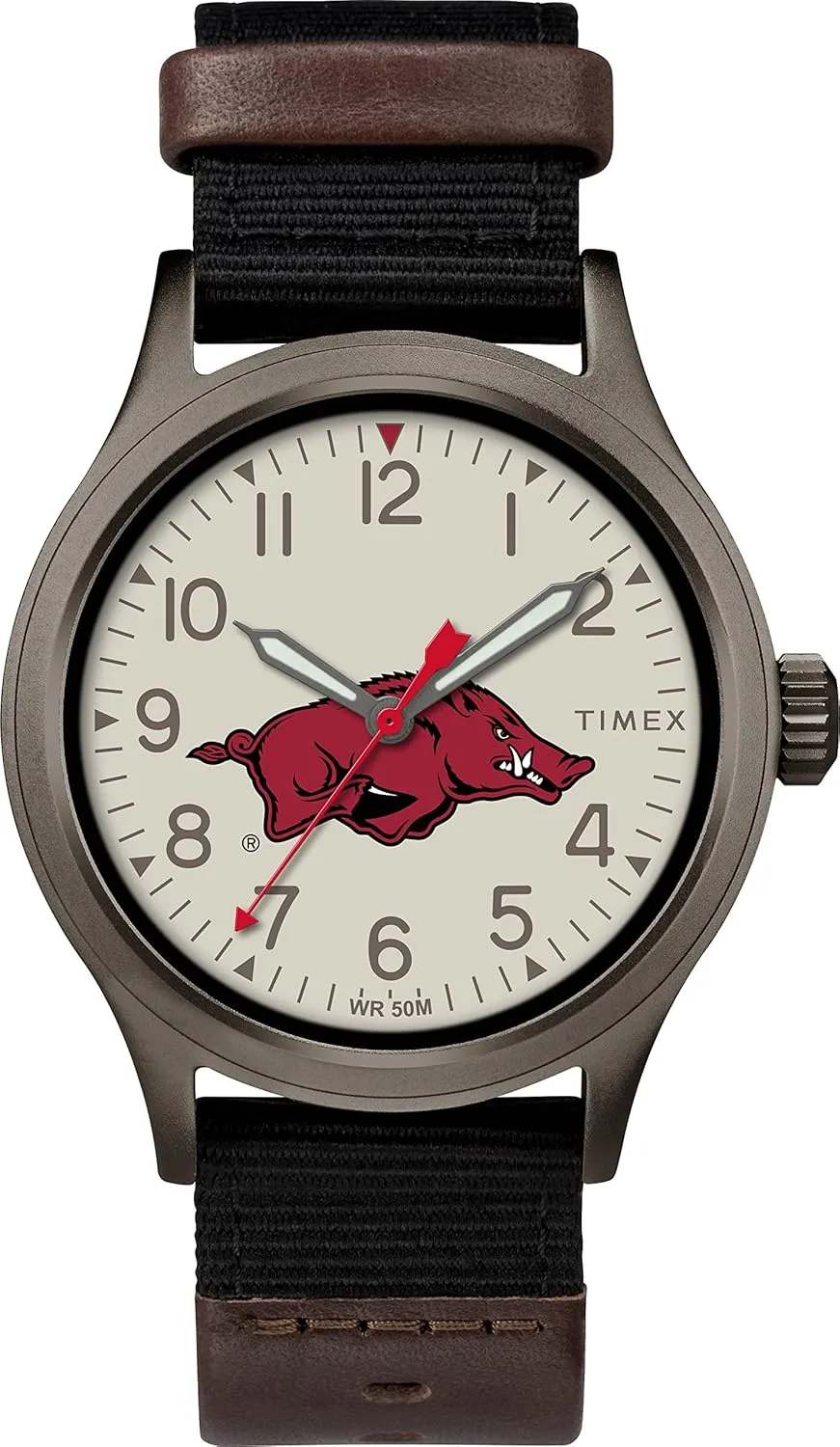 Timex Tribute Men's Collegiate Pride 40mm Watch - Arkansas Razorbacks with Black Fastwrap Strap