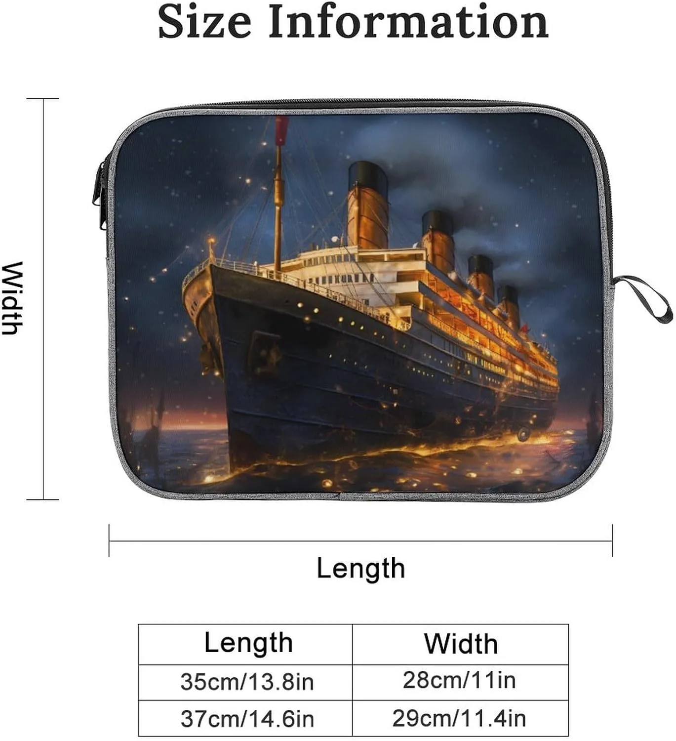 Titanic Cruise Ship Voyage Laptop Bag Protective Laptop Sleeve Bag Briefcase Carrying Case Handbags for Men Women