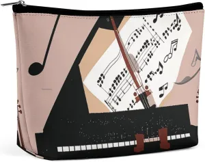 Toiletry Bag for Women Piano Violin Music Notes Cosmetic Bag Portable Capacity Travel Makeup Bags with Zipper Lightweight Cute Beauty Makeup Organizer for Traveling, Accessories, Essentials