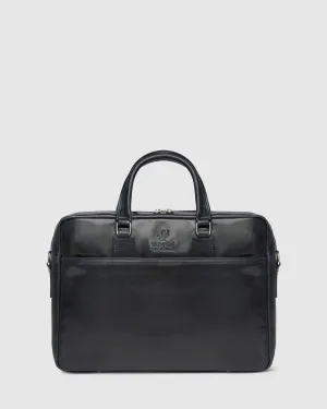 Tokyo Blue - Slim Leather Laptop Briefcase