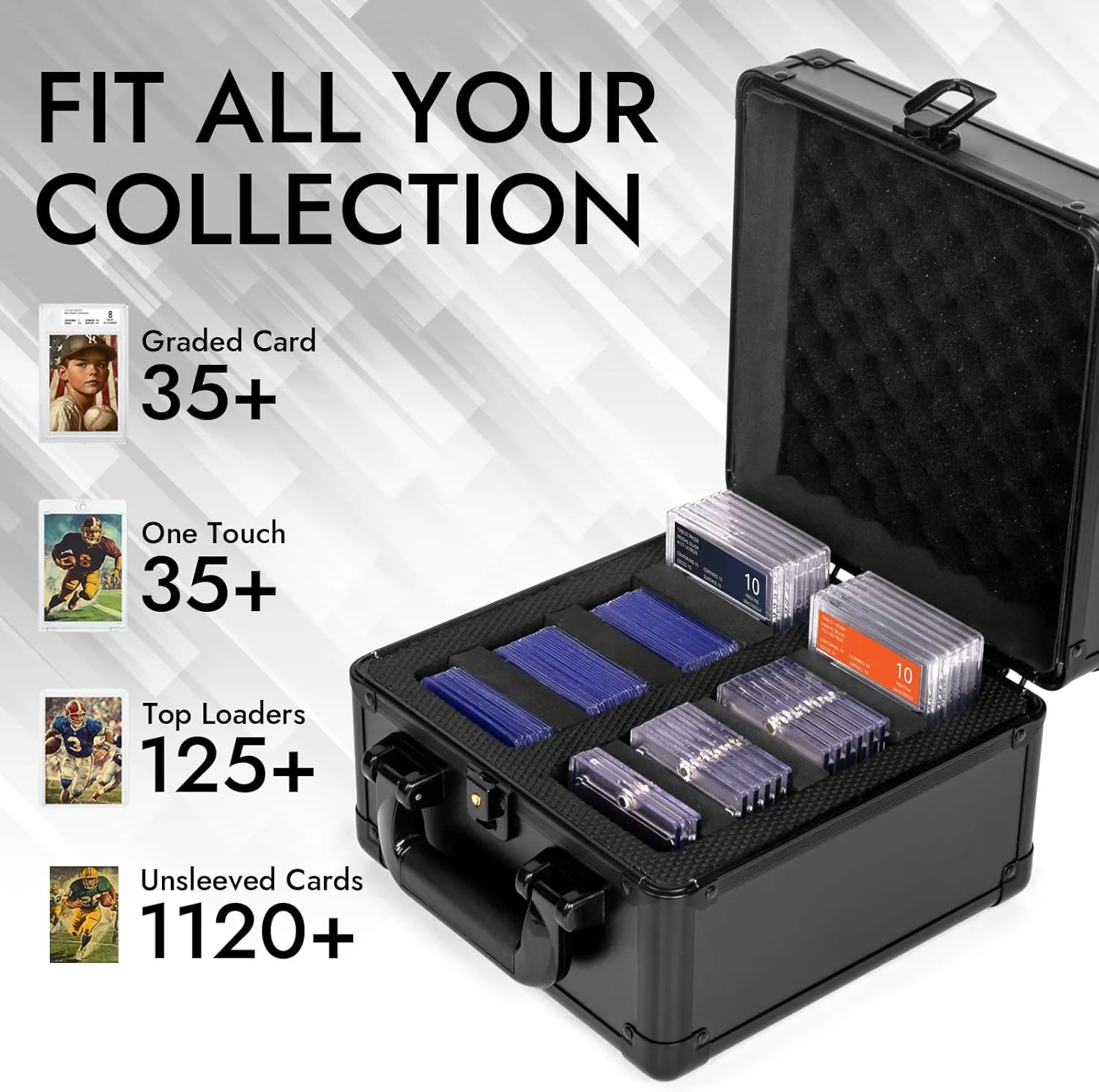 Top Loader Storage Box, Graded Card Storage Boxes, Trading Card Organizer Cases, PSA Card Case Slab Case Holder for Sports Cards, Holds 186  Top Loaders