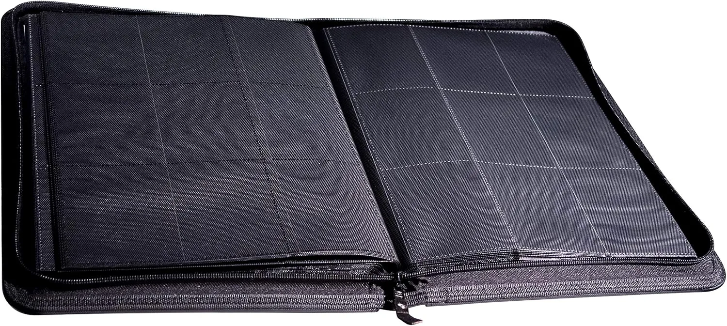 TopDeck 500 Card Ringless Zip Binder Pro - 9-Pocket Pages Side Load Sleeve TCG Storage Portfolio, Compatible with Pokemon, Yu-Gi-Oh, One Piece, MTG, Comic Trading Collectible Cards - Black