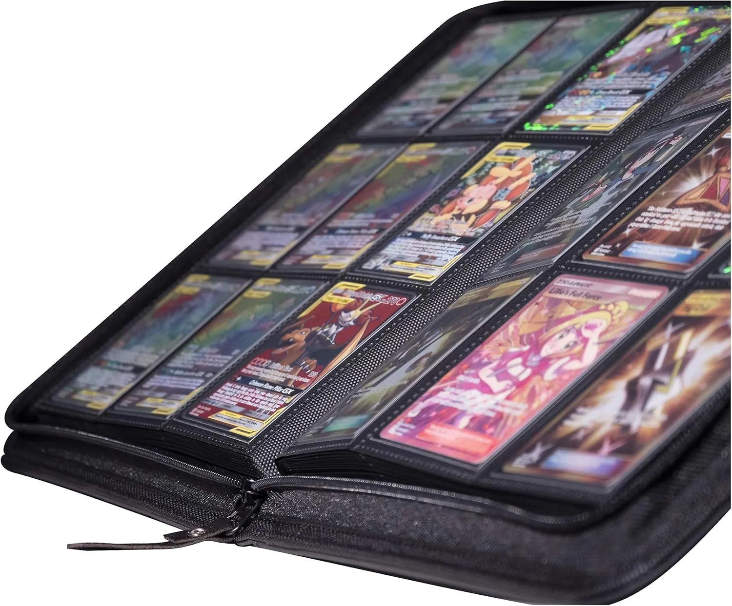 TopDeck 500 Card Ringless Zip Binder Pro - 9-Pocket Pages Side Load Sleeve TCG Storage Portfolio, Compatible with Pokemon, Yu-Gi-Oh, One Piece, MTG, Comic Trading Collectible Cards - Black
