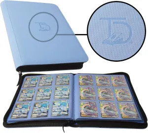 TopDeck 500 Card Ringless Zip Binder Pro - 9-Pocket Pages Side Load Sleeve TCG Storage Portfolio, Compatible with Pokemon, Yu-Gi-Oh, One Piece, MTG, Comic Trading Collectible Cards - Blue