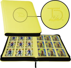 TopDeck 500 Card Ringless Zip Binder Pro - 9-Pocket Pages Side Load Sleeve TCG Storage Portfolio, Compatible with Pokemon, Yu-Gi-Oh, One Piece, MTG, Comic Trading Collectible Cards - Yellow