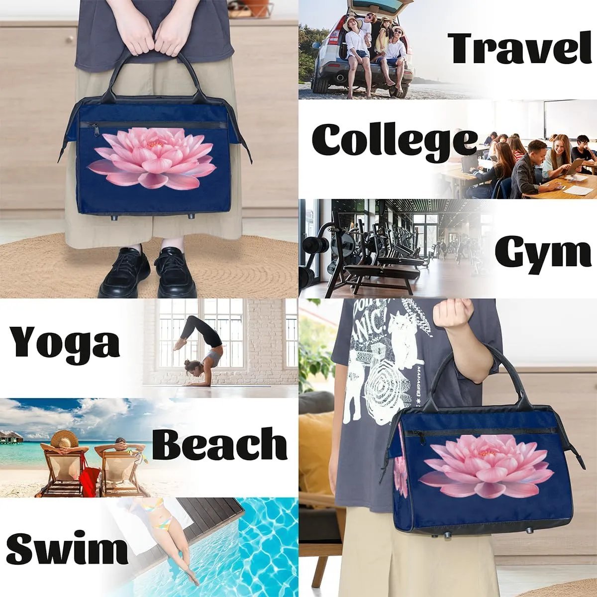 Tote Bag for Women with Zipper, Large Shoulder Bag Handbag for Travel Sports Work