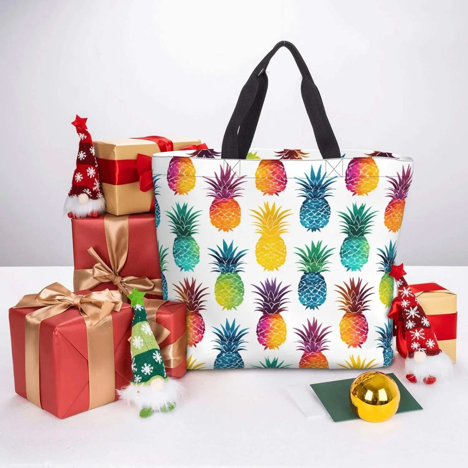 Tote Bag with Zipper Pockets,Large Capacity Shopping Bag, Handbags for Travel Grocery