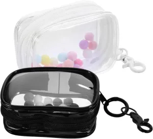 Toyvian 2sets Figure Display Storage Bag with Keychain Portable Doll Storage Pouch Action Figures Display Case Collectibles Organizer for Statues and Dolls