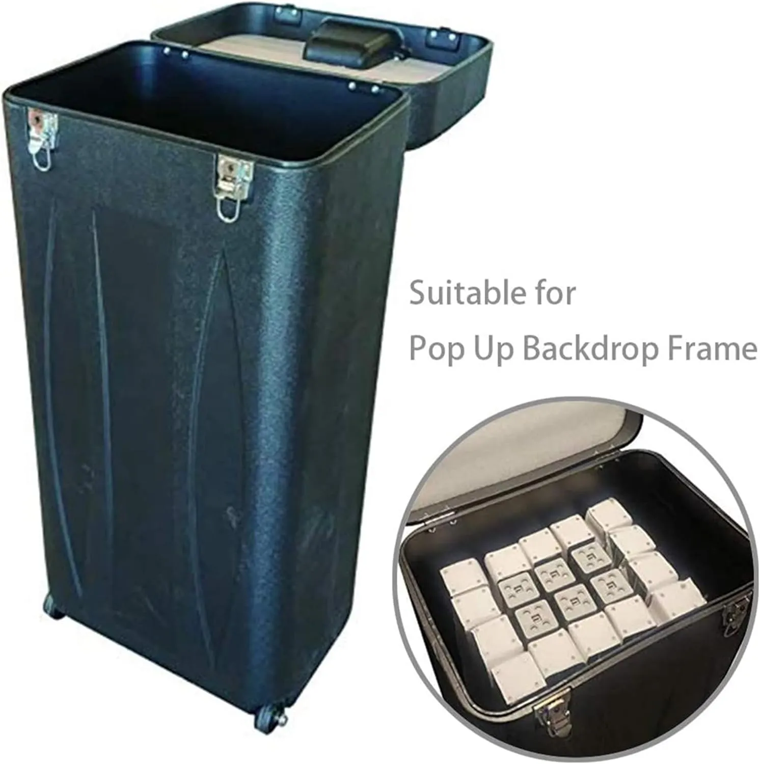 Trade Show Carrying Case Premium Wheeled Trade Show Display Case – Durable Hard Shell Carrying Case（36"x16.5"x10.5"）