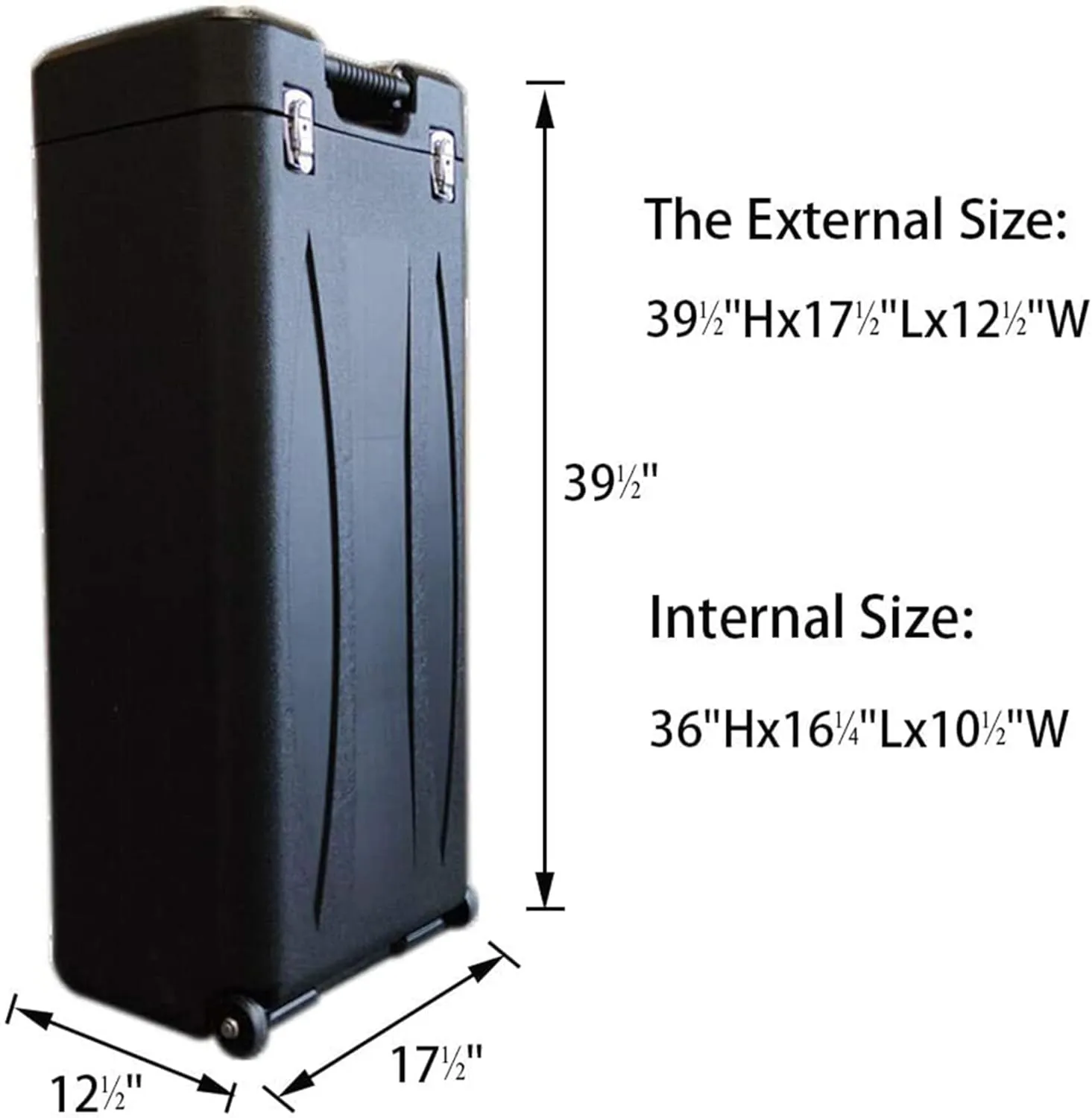 Trade Show Carrying Case Premium Wheeled Trade Show Display Case – Durable Hard Shell Carrying Case（36"x16.5"x10.5"）