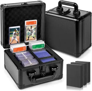 Trading Card Storage Box, Graded Card Case, Top Loader Storage Cases with Lock, Hard Card Boxes for Sports Cards hold up to 70 PSA, 250  Top Loaders