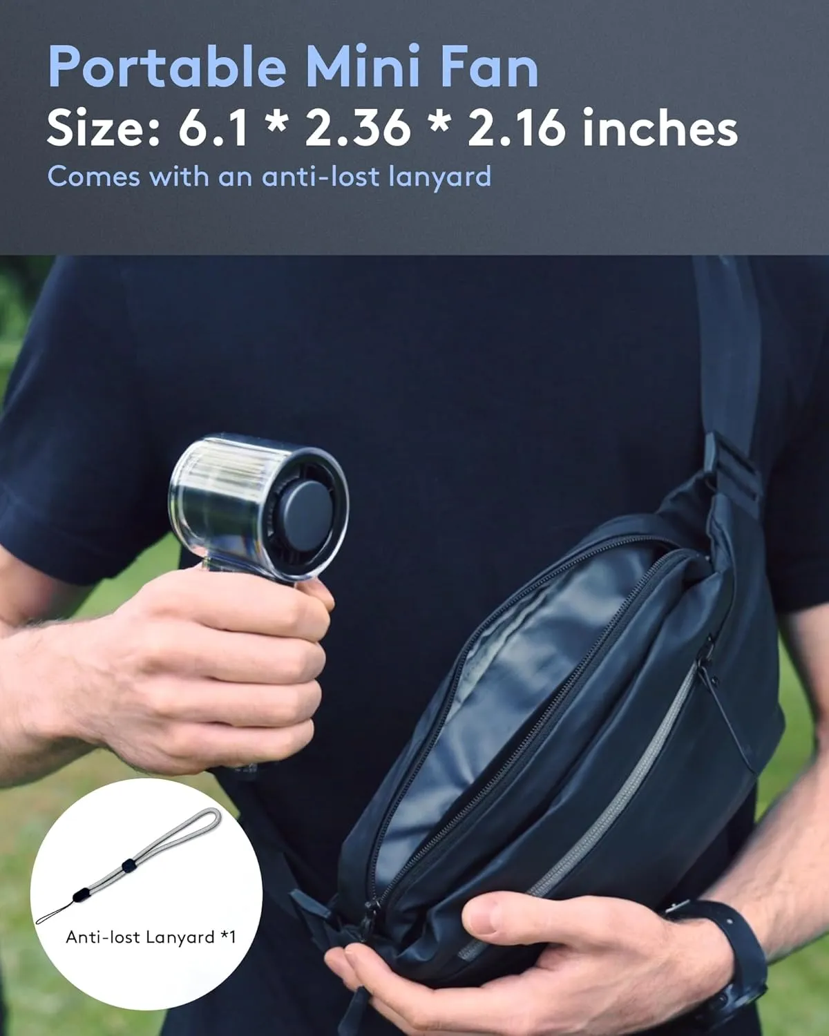 Transparent Portable Handheld Fan, 16000RPM Powerful Turbo Personal Cooling Fan, Digital Display,Rechargeable 3000mAh Battery Operated for Women Men Travel/Work/Home/Outdoor
