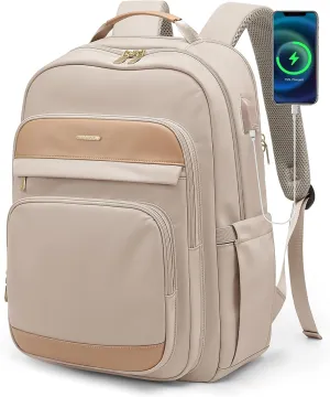 Travel Laptop Backpack for Women Men 15.6 Inch Work Bags with USB Port Large Capacity Travel Bags Water Resistant Business Computer Backpack Purse Casual Daypacks for College Nurse