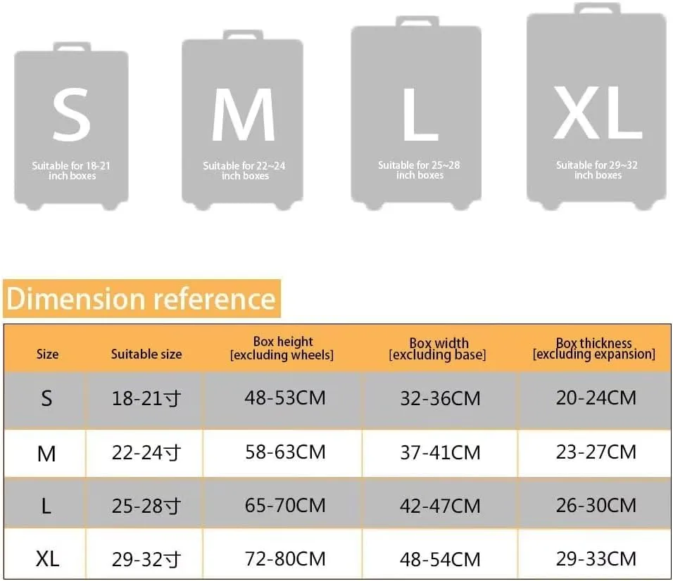 Travel Luggage Cover Protector Fits 18-32 Inch Luggage, Astronaut Rocket Planet Print Elastic Anti-Scratch Washable Suitcase Protector Cover M