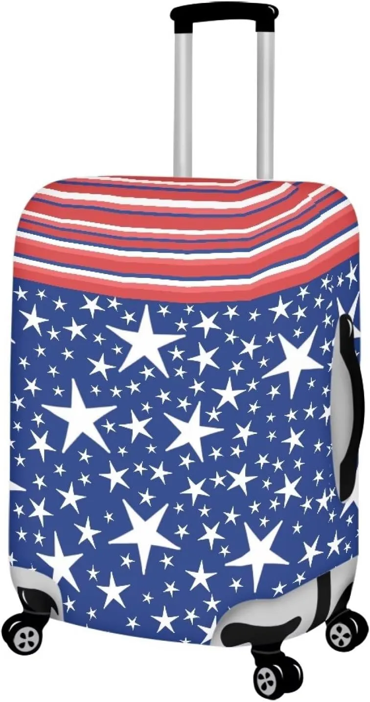Travel Luggage Cover Suitcase Cover Protector Fits 29-32 Inch Luggage, Stars Stripe Red Blue High Elasticity Suitcase Cover for Luggage
