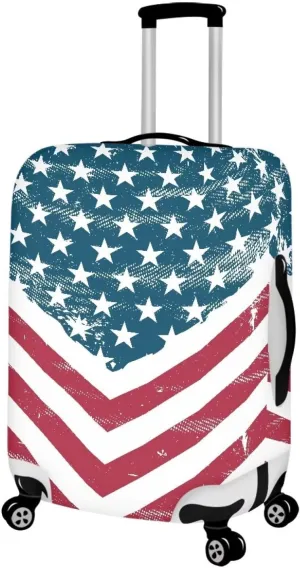 Travel Luggage Cover Suitcase Protector American Flag Print Washable Elastic Anti-Scratch Suitcase Cover Protector Baggage Covers Fits 29-32 Inch Luggage