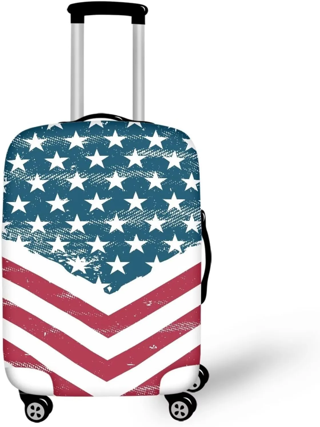 Travel Luggage Cover Suitcase Protector American Flag Print Washable Elastic Anti-Scratch Suitcase Cover Protector Baggage Covers Fits 29-32 Inch Luggage