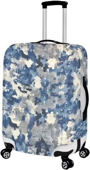 Travel Luggages Cover, Blue White Tie Dye Print Suitcase Covers for Luggage, Luggage Protector Suit Case Cover Fits 22-24 Inch, Not Included Luggage