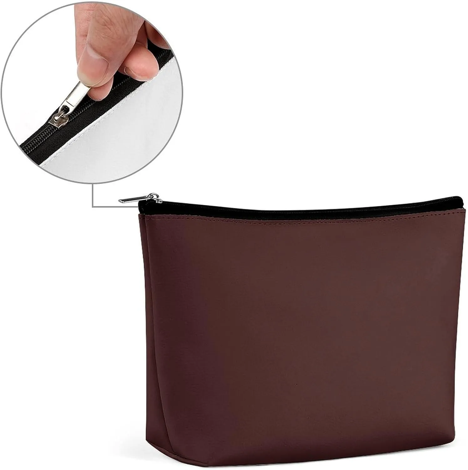 Travel Makeup Bag, Burgungy Red Solid Color Background Cosmetic Bags for Women Large Capacity Waterproof Toiletry Pouch Make up Organizer