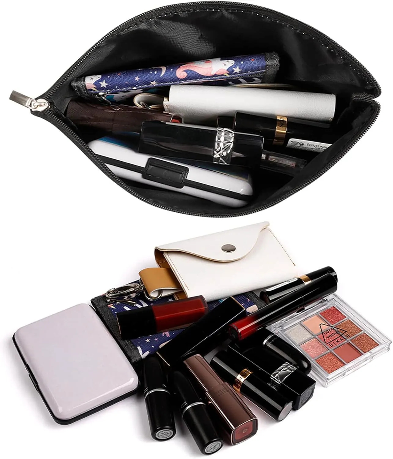 Travel Makeup Bag, Burgungy Red Solid Color Background Cosmetic Bags for Women Large Capacity Waterproof Toiletry Pouch Make up Organizer