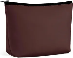 Travel Makeup Bag, Burgungy Red Solid Color Background Cosmetic Bags for Women Large Capacity Waterproof Toiletry Pouch Make up Organizer