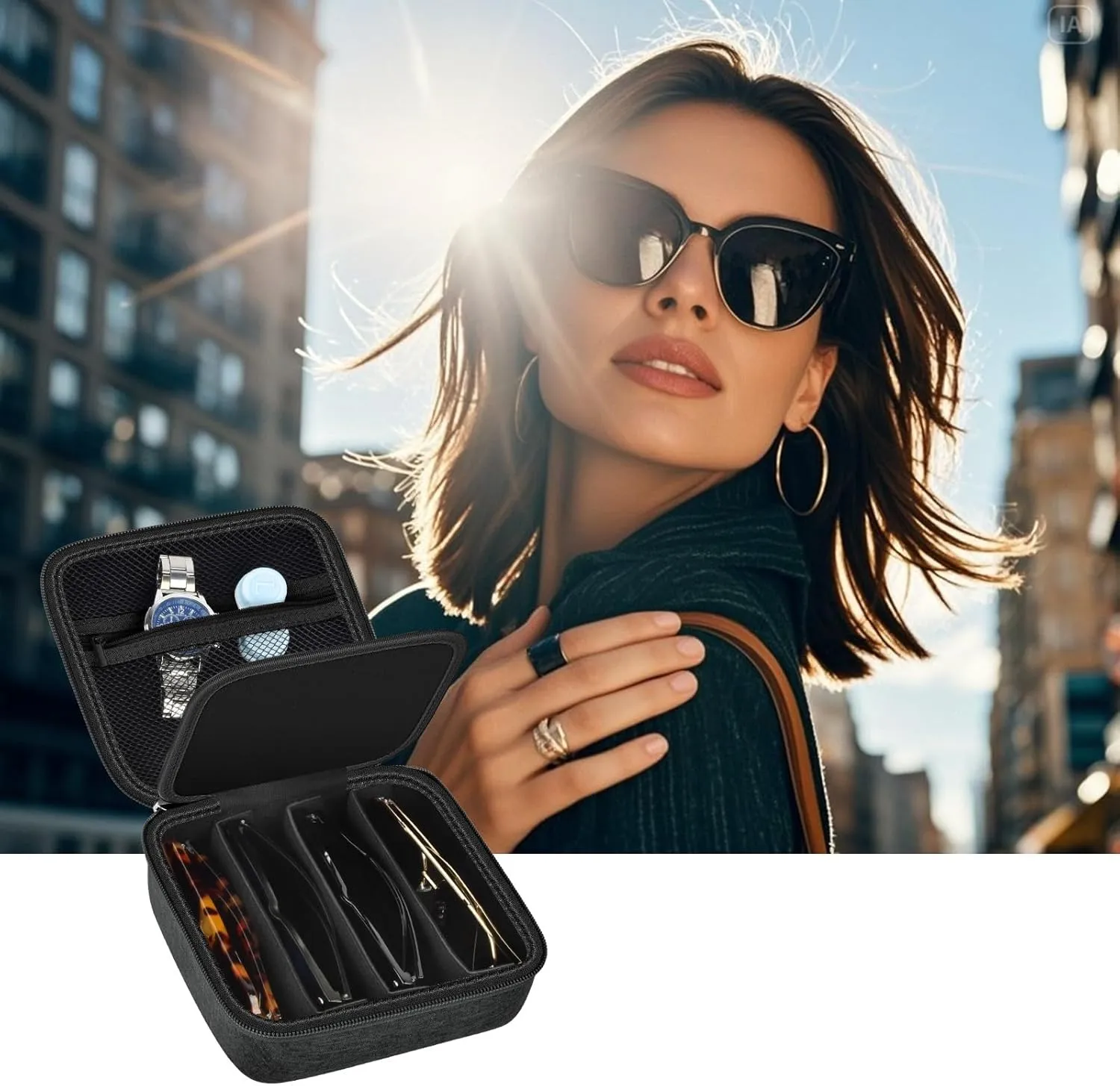 Travel Sunglasses Organizer Cases for Quay Polarized Sunglasses Men Women, Trendy Sunglasse Storage Holder (Bag Only)