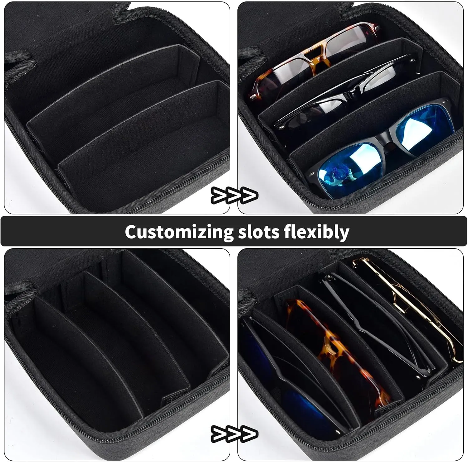 Travel Sunglasses Organizer Cases for Quay Polarized Sunglasses Men Women, Trendy Sunglasse Storage Holder (Bag Only)