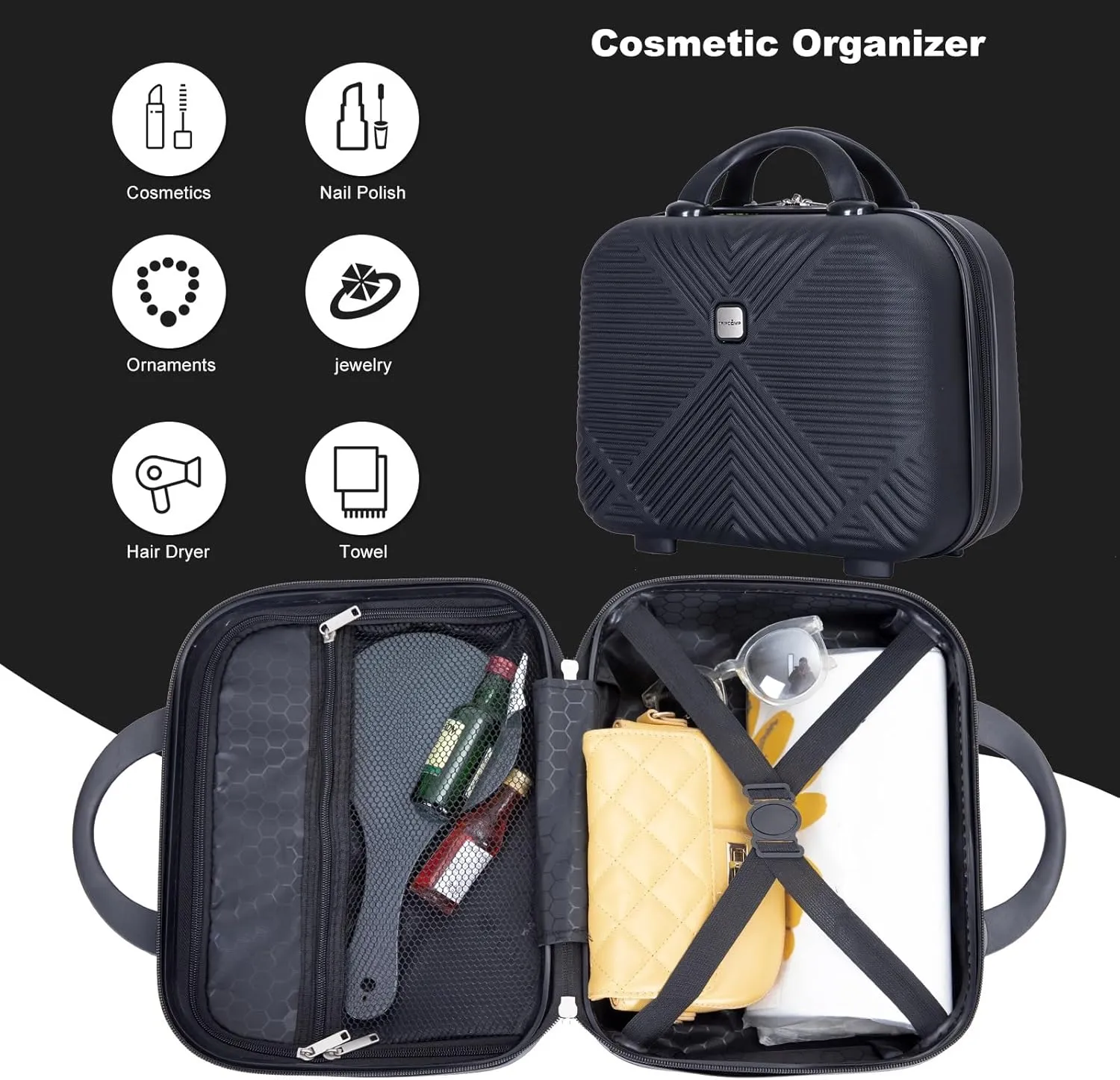 Travelhouse 4 Piece Luggage Sets Travel Suitcase, Large Capacity Lightweight Luggage Sets with TSA Lock & Spinner Wheels, Clearance Carry On Luggage Suitcase Set (BLACK, 4 piece(14" 20'24"28"))