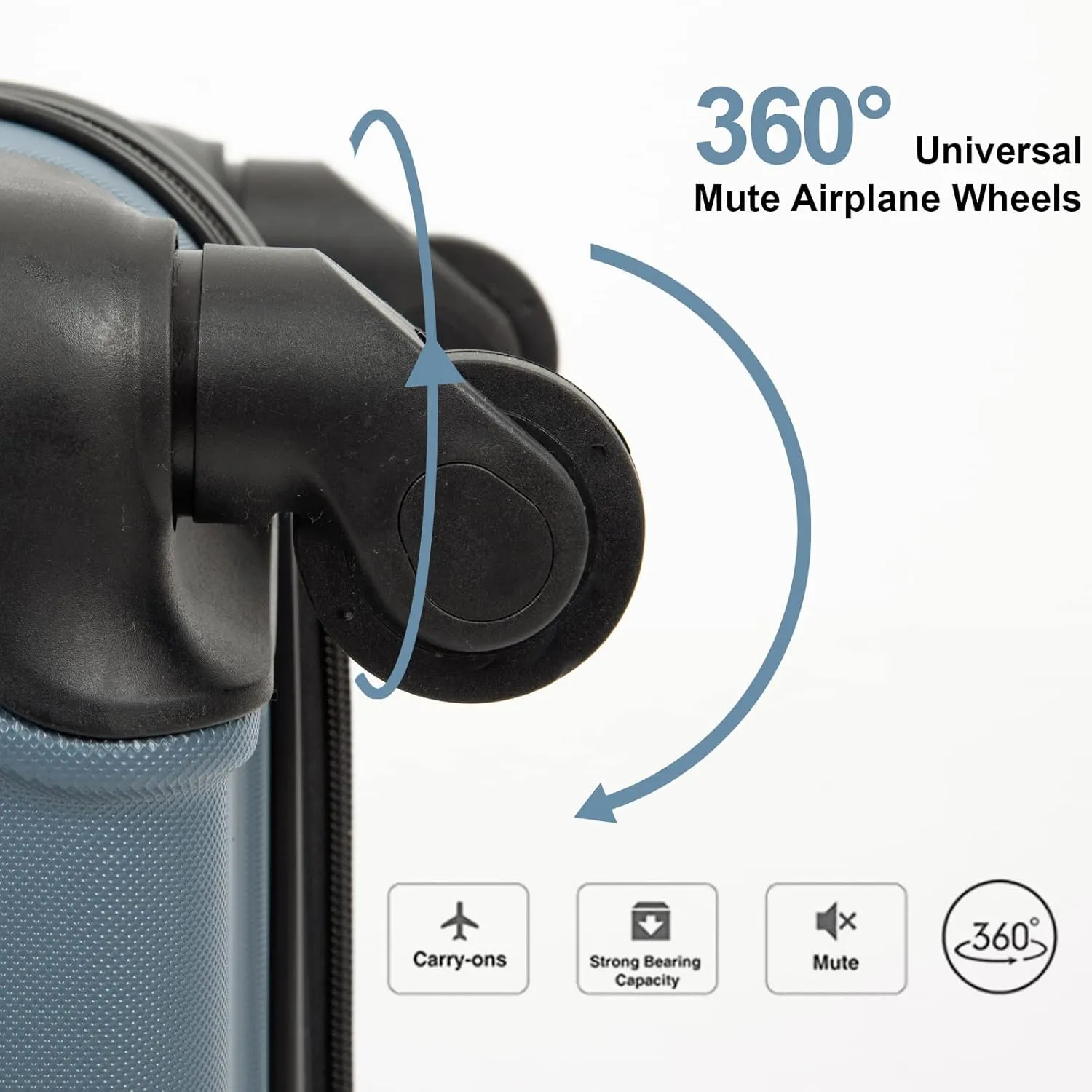 Travelhouse luggage,Hardside Carry On Travel Suitcase with Spinner Wheels, Multi-directional Spinner Wheels Uprigth Lightweight Underseater for Airplanes (Blue Gray)